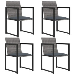 vidaXL Set de comedor de jardín 5 pzas y cojines ratán sintético gris