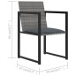 vidaXL Set de comedor de jardín 5 pzas y cojines ratán sintético gris