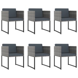 vidaXL Set de comedor para jardín 11 pzas cojines ratán sintético gris