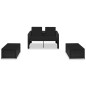 vidaXL Set de muebles de jardín 3 pzas y cojines ratán sintético negro vidaXL Set de muebles de jardín 3 pzas y cojines ratán sintético negro