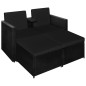 vidaXL Set de muebles de jardín 3 pzas y cojines ratán sintético negro vidaXL Set de muebles de jardín 3 pzas y cojines ratán sintético negro