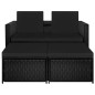 vidaXL Set de muebles de jardín 3 pzas y cojines ratán sintético negro vidaXL Set de muebles de jardín 3 pzas y cojines ratán sintético negro