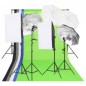 vidaXL Kit de estudio fotográfico con set de luces, fondo y reflector vidaXL Kit de estudio fotográfico con set de luces, fondo y reflector