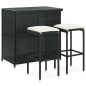 vidaXL Set mesa y sillas de bar jardín 3 piezas ratán sintético negro vidaXL Set mesa y sillas de bar jardín 3 piezas ratán sintético negro