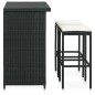 vidaXL Set mesa y sillas de bar jardín 3 piezas ratán sintético negro vidaXL Set mesa y sillas de bar jardín 3 piezas ratán sintético negro