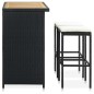 vidaXL Set de mesa y sillas de bar jardín 3 pzas ratán sintético negro vidaXL Set de mesa y sillas de bar jardín 3 pzas ratán sintético negro