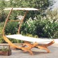 vidaXL Tumbona con dosel madera maciza curvada crema 100x190x134 cm vidaXL Tumbona con dosel madera maciza curvada crema 100x190x134 cm