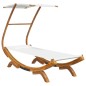 vidaXL Tumbona con dosel madera maciza curvada crema 100x190x134 cm vidaXL Tumbona con dosel madera maciza curvada crema 100x190x134 cm