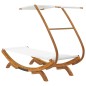 vidaXL Tumbona con dosel madera maciza curvada crema 100x190x134 cm vidaXL Tumbona con dosel madera maciza curvada crema 100x190x134 cm