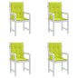 vidaXL Cojín silla jardín respaldo bajo 4 uds tela Oxford verde claro vidaXL Cojín silla jardín respaldo bajo 4 uds tela Oxford verde claro