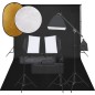 vidaXL Kit de estudio fotográfico con set de luces, fondo y reflector vidaXL Kit de estudio fotográfico con set de luces, fondo y reflector