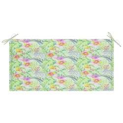 vidaXL Cojín banco de jardín tela Oxford estampado hojas 100x50x3 cm