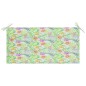 vidaXL Cojín banco de jardín tela Oxford estampado hojas 100x50x3 cm