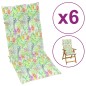 vidaXL Cojín silla de jardín respaldo alto 6 uds tela hojas 120x50x3cm vidaXL Cojín silla de jardín respaldo alto 6 uds tela hojas 120x50x3cm