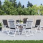 vidaXL Cojín silla de jardín respaldo alto 6 uds tela negro 120x50x3cm vidaXL Cojín silla de jardín respaldo alto 6 uds tela negro 120x50x3cm