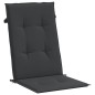 vidaXL Cojín silla de jardín respaldo alto 6 uds tela negro 120x50x3cm vidaXL Cojín silla de jardín respaldo alto 6 uds tela negro 120x50x3cm