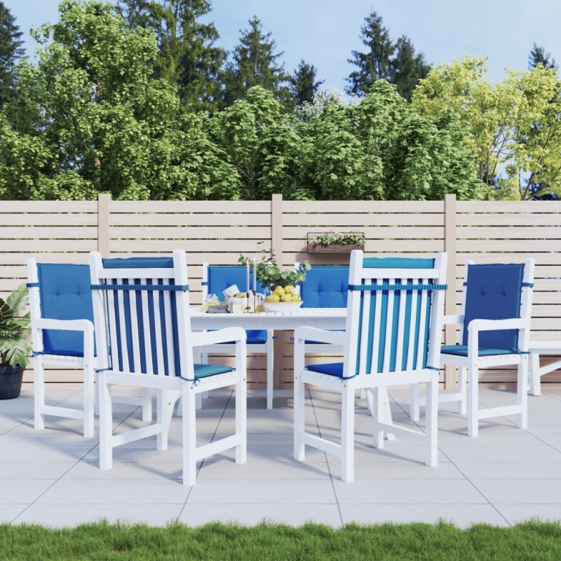 vidaXL Cojín silla jardín respaldo bajo 6 uds tela Oxford azul vidaXL Cojín silla jardín respaldo bajo 6 uds tela Oxford azul