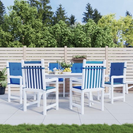 vidaXL Cojín silla jardín respaldo bajo 6 uds tela Oxford azul