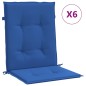 vidaXL Cojín silla jardín respaldo bajo 6 uds tela Oxford azul vidaXL Cojín silla jardín respaldo bajo 6 uds tela Oxford azul