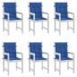 vidaXL Cojín silla jardín respaldo bajo 6 uds tela Oxford azul vidaXL Cojín silla jardín respaldo bajo 6 uds tela Oxford azul