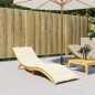 vidaXL Cojín de tumbona de tela Oxford crema 200x70x3 cm vidaXL Cojín de tumbona de tela Oxford crema 200x70x3 cm