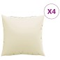 vidaXL Cojines decorativos 4 uds tela crema 40x40 cm vidaXL Cojines decorativos 4 uds tela crema 40x40 cm