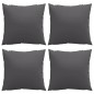 vidaXL Cojines decorativos 4 uds tela gris antracita 50x50 cm vidaXL Cojines decorativos 4 uds tela gris antracita 50x50 cm