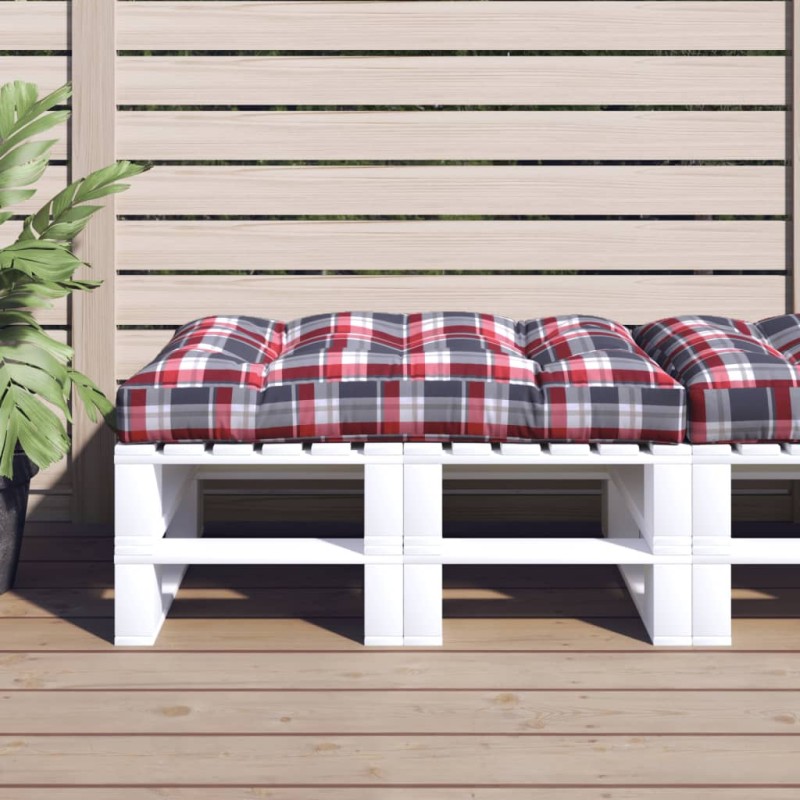 vidaXL Cojín para sofá de palets tela a cuadros rojo 120x80x12 cm vidaXL Cojín para sofá de palets tela a cuadros rojo 120x80x12 cm