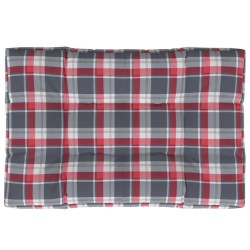 vidaXL Cojín para sofá de palets tela a cuadros rojo 120x80x12 cm