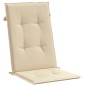 vidaXL Cojín silla de jardín respaldo alto 6 uds tela beige 120x50x3cm