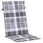 vidaXL Cojín silla jardín respaldo alto 6 uds cuadros gris 120x50x3 cm vidaXL Cojín silla jardín respaldo alto 6 uds cuadros gris 120x50x3 cm