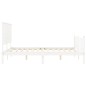 vidaXL Estructura de cama matrimonio con cabecero madera maciza blanco vidaXL Estructura de cama matrimonio con cabecero madera maciza blanco