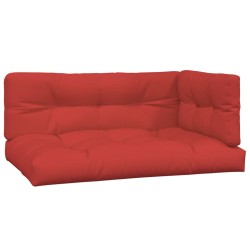 vidaXL Cojines para palets 3 unidades tela rojo