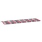vidaXL Cojín de banco de jardín tela Oxford a cuadros rojo 180x50x3 cm vidaXL Cojín de banco de jardín tela Oxford a cuadros rojo 180x50x3 cm