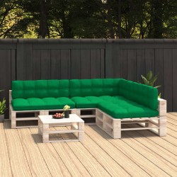 vidaXL Cojines para sofá de palets 7 piezas verde