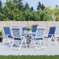 vidaXL Cojín silla de jardín respaldo alto 6 uds tela azul 120x50x3 cm vidaXL Cojín silla de jardín respaldo alto 6 uds tela azul 120x50x3 cm