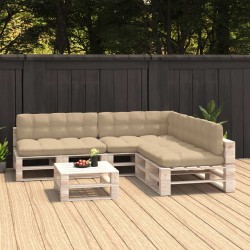 vidaXL Cojines para sofá de palets 7 piezas beige
