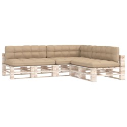 vidaXL Cojines para sofá de palets 7 piezas beige