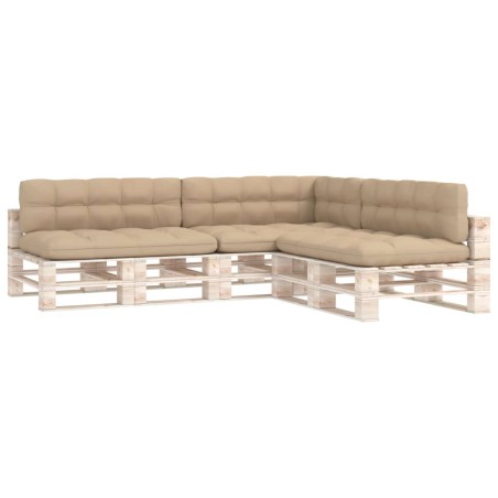 vidaXL Cojines para sofá de palets 7 piezas beige