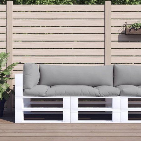 vidaXL Cojines para palets 3 unidades tela gris