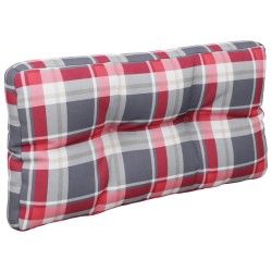 vidaXL Cojín para sofá de palets tela a cuadros rojo 70x40x12 cm