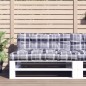 vidaXL Cojín para sofá de palets de tela a cuadros gris 120x40x12 cm vidaXL Cojín para sofá de palets de tela a cuadros gris 120x40x12 cm