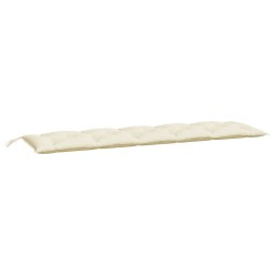 vidaXL Cojín de banco de jardín tela Oxford blanco crema 180x50x7 cm