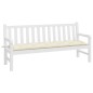 vidaXL Cojín de banco de jardín tela Oxford blanco crema 180x50x7 cm