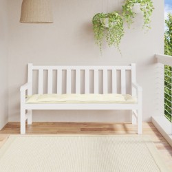 vidaXL Cojín de banco de jardín tela Oxford blanco crema 150x50x7 cm