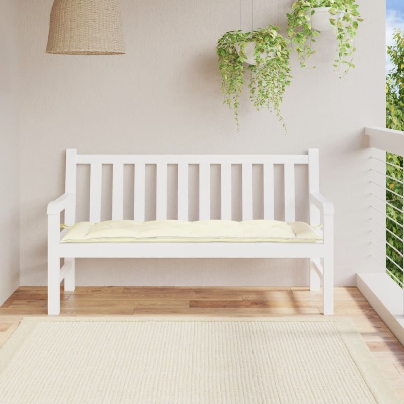 vidaXL Cojín de banco de jardín tela Oxford blanco crema 150x50x7 cm vidaXL Cojín de banco de jardín tela Oxford blanco crema 150x50x7 cm