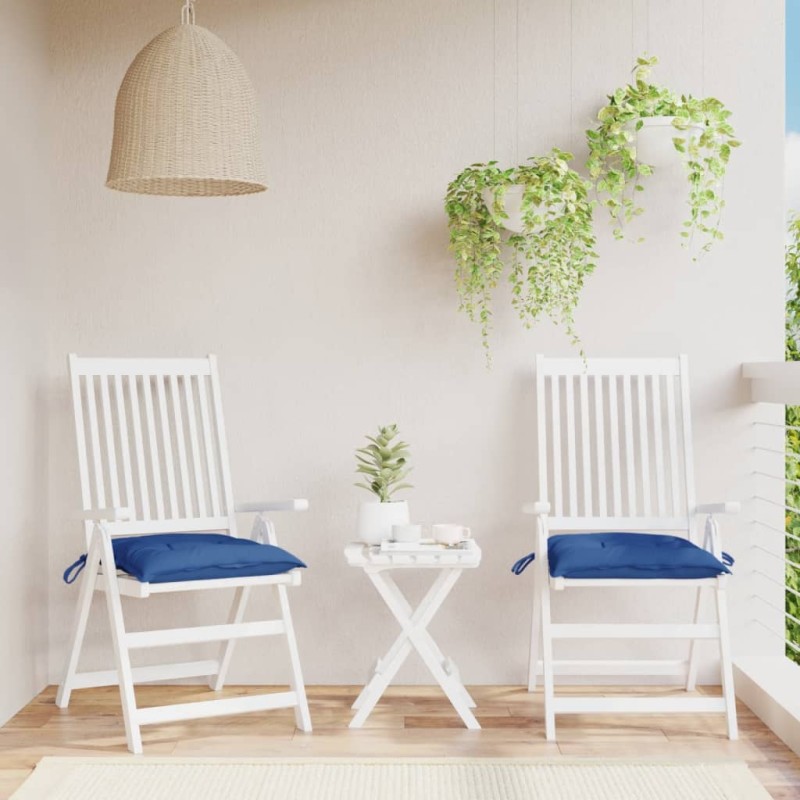 vidaXL Cojines de silla de jardín 2 uds tela Oxford azul 50x50x7 cm vidaXL Cojines de silla de jardín 2 uds tela Oxford azul 50x50x7 cm