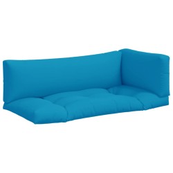 vidaXL Cojines para sofá de palets 3 unidades tela azul