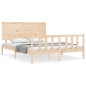 vidaXL Estructura de cama con cabecero madera maciza 160x200 cm