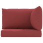 vidaXL Cojines para palets 3 unidades tela Oxford rojo tinto